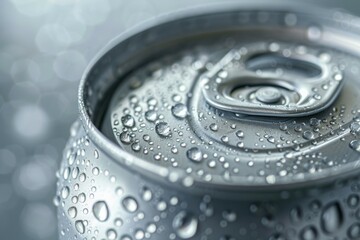 Aluminum can mockup. Background with selective focus and copy space for text