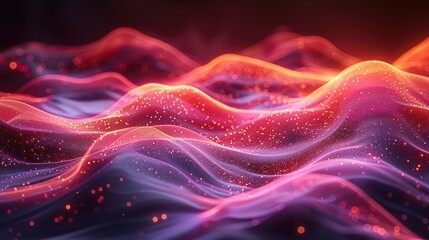 A colorful, abstract image of a wave with a red and blue gradient. The image is full of bright colors and has a dreamy, otherworldly feel to it