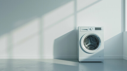 Minimalist Design: Washing Machine Against White Wall