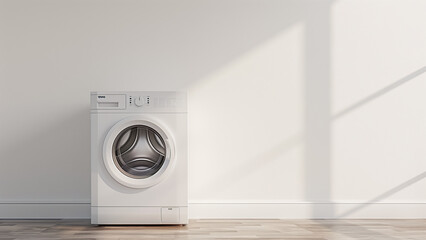 Minimalist Design: Washing Machine Against White Wall