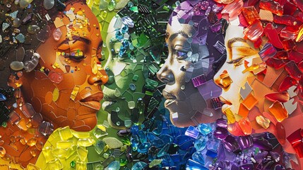 Naklejka premium Identities and experiences converge like colors in a beautiful mosaic.