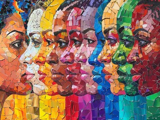 Naklejka premium Identities and experiences converge like colors in a beautiful mosaic.