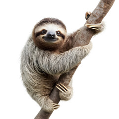 close up of a lemur holding a tree branch PNG