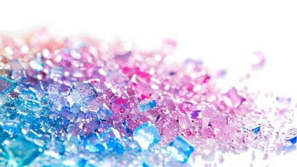Close-up of colorful sparkling crystals - A close-up shot of glittering multi-colored crystals with a soft focus background enhancing the sparkling effect