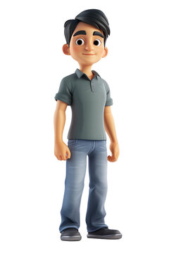 Transparent PNG 3D character software engineer-created.