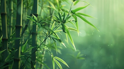 Nature wallpaper featuring aesthetic views of bamboo stems and leaves, showcasing freshness