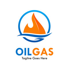Oil gas design logo template illustration