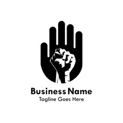 Power hands design logo template illustration