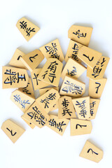 将棋の駒のクローズアップ