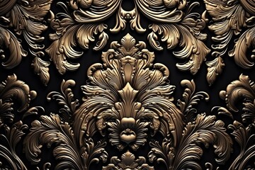 a gold design is shown on a black background.