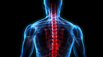 3D rendering of human spine