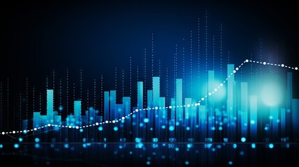 Dynamic blue graph illustrating impressive business growth trends


