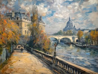  Abstract water color  painting features landscape of Europe city village near ocean wall art, vintage farmhouse  style digital art print, wallpaper, background