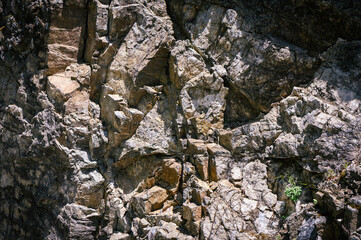 Textured stone sandstone surface. Close up image