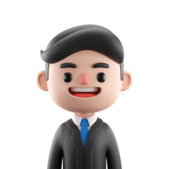 3d render businessman cartoon character avatar