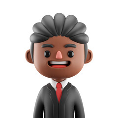 3d render businessman cartoon character avatar