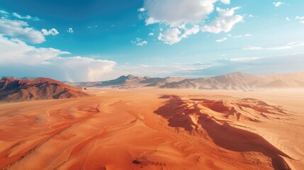 Fototapeta na wymiar Scenic Desert Expanse Under Blue Sky 