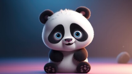 Naklejka premium cute panda. Created with Generative AI. 