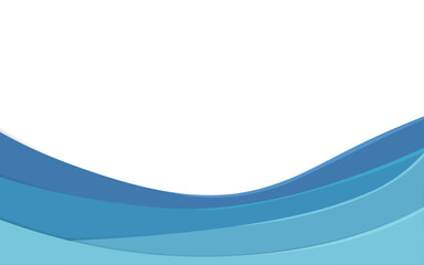 Blue Waves Paper Cutout Vector Illustration Background Design