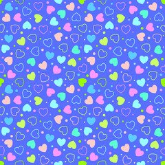 Seamless pattern with hand drawn heart. Background for textile, wrapping paper, fashion, illustration.