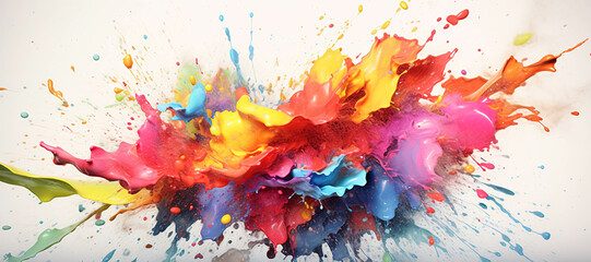 colorful watercolor ink splashes, paint 358