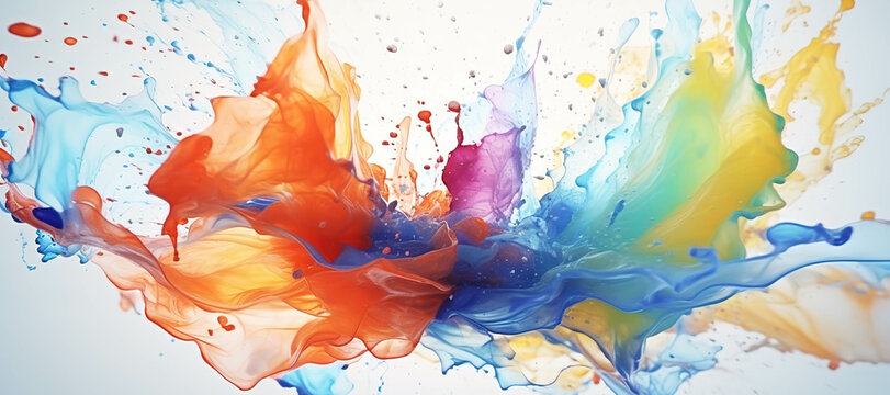 colorful watercolor ink splashes, paint 359