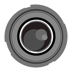Monochrome Camera Lens Detail with Depth and Lens Reflection