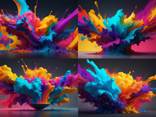 Vibrant backdrop with smoke dispersing like mist