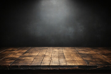 A rustic grunge table top texture on a black background, adding a raw and authentic feel to your...