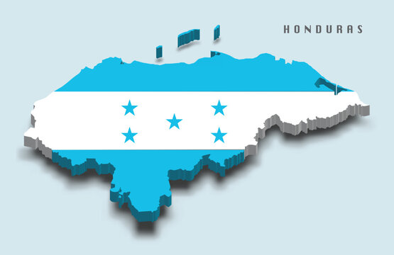 Honduras 3d flag map, 3d shape design