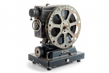 Classic film projector, isolated on white
