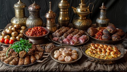 A traditional feast prepared for Eid Al-Adha 