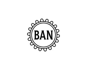 BAN logo design vector template