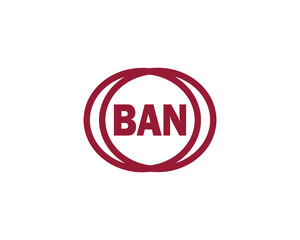 BAN logo design vector template