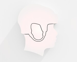 Ice hockey player head. Side view. Icon in flat style. 3D render