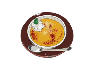 カスタードプティングのイラスト