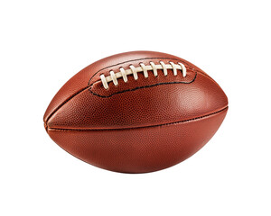 A detailed American football, isolated on a transparent background, indicative of sports and recreation. Generative AI