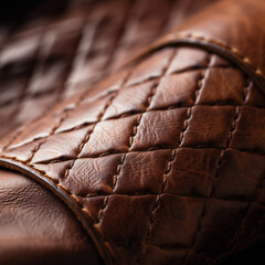 Close view of leather showing its texture and details high quality leather