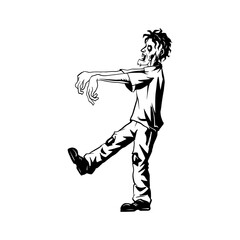 halloween icon logo simple art monochrome monokrom one tone element grave spooky creepy dark art illustration zombie