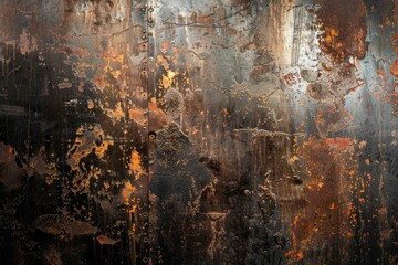 Grunge metal background, rusty steel texture - generative ai