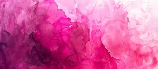 Fototapeta premium Pink and purple tones blend in an abstract painting set against a clean white backdrop