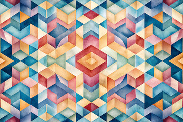 checkered watercolor geometric pattern