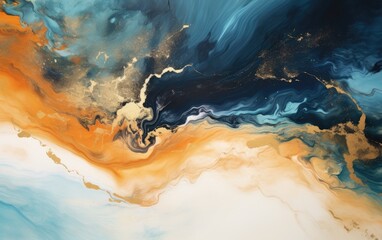 Vibrant abstract fluid art painting