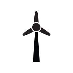 wind turbine silhouette vector icon
