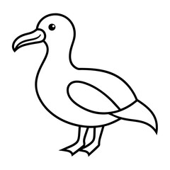 Goose silhouette vector illustration line art