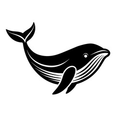 Whale fish silhouette vector illustration art