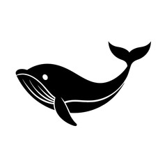 Whale fish silhouette vector icon illustration art