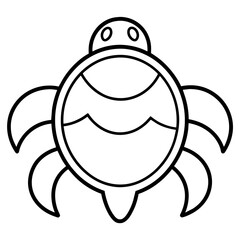 Turtle vector icon illustration line art