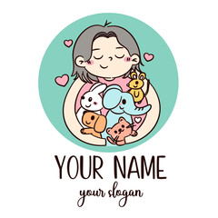 Pet Logo Design Template Flat Style Vector