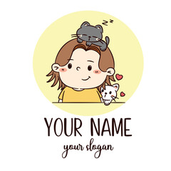 Pet Logo Design Template Flat Style Vector